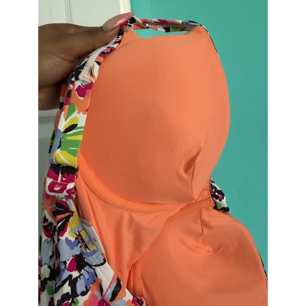 Anne Cole Floral Ruched One Piece Swimsuit Multicolor 18W - Picture 7 of 7